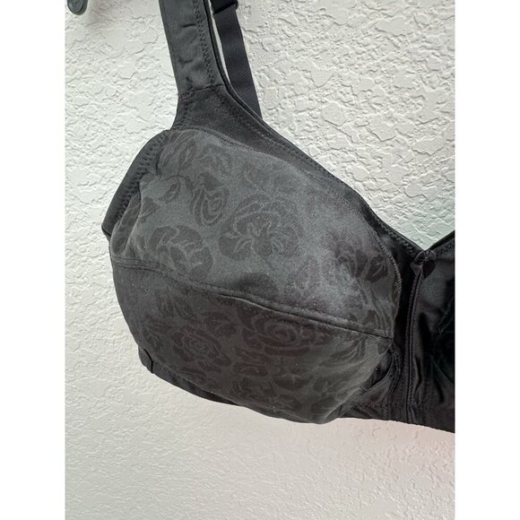 Women's 24/7 Comfort Black Bra Floral Print Size 40C Wireless Full Coverage NWOT - Picture 4 of 9